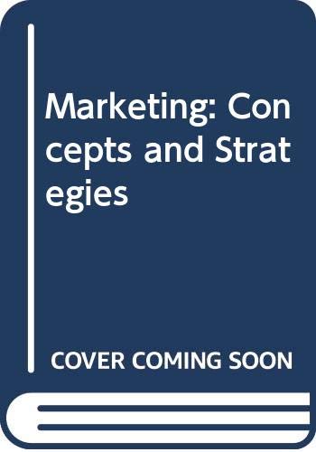 Beispielbild fr Marketing: Concepts and Strategies zum Verkauf von AwesomeBooks