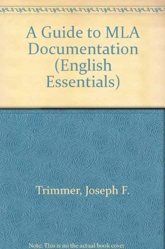 Beispielbild fr Guide to Mla Documentation With an Appendix on Apa Style: With an Appendix on Apa Style (English Essentials) zum Verkauf von Wonder Book