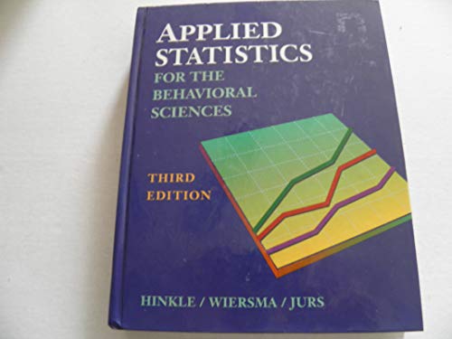 Stock image for Applied statistics for the behavioral sciences for sale by HPB-Ruby