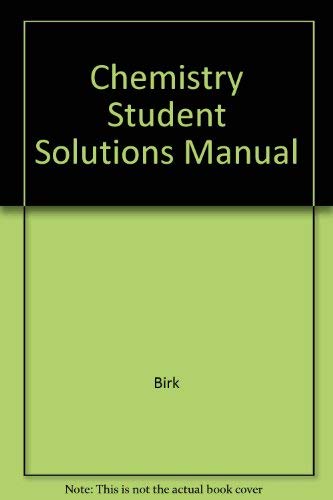 Stock image for Chemistry Student Solutions Manual for sale by Redux Books