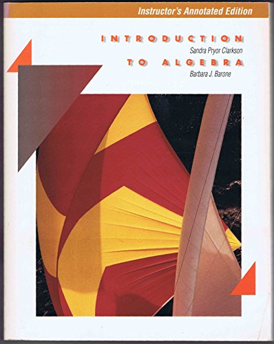 Imagen de archivo de Instructor's Annotated Edition: INTRODUCTION TO ALGEBRA. a la venta por HPB-Red