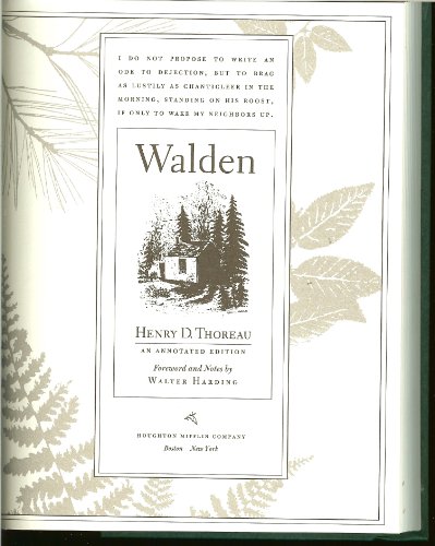9780395720424: Walden : An Annotated Edition