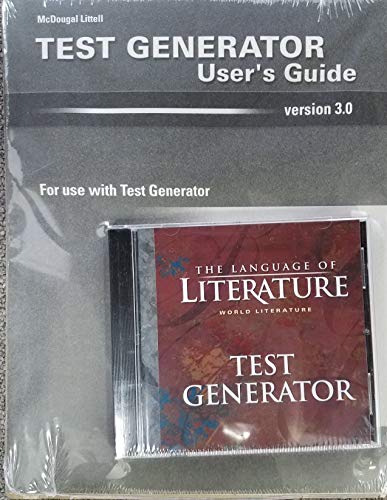 Beispielbild fr McDougal Littell Literature: Test Generator CD-ROM with User?s Guide World Literature zum Verkauf von Dailey Ranch Books