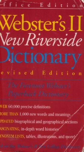 Stock image for Webster's II New Riverside Dictionary-Revised Edition for sale by Orion Tech