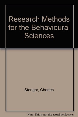 9780395745823: Research Methods for the Behavioural Sciences