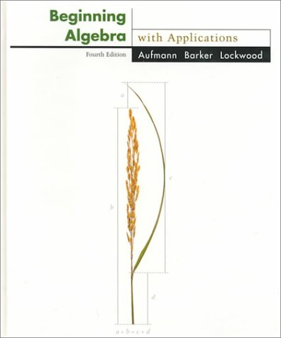 9780395746103: Beginning Algebra with Applications (The Aufmann family of books)