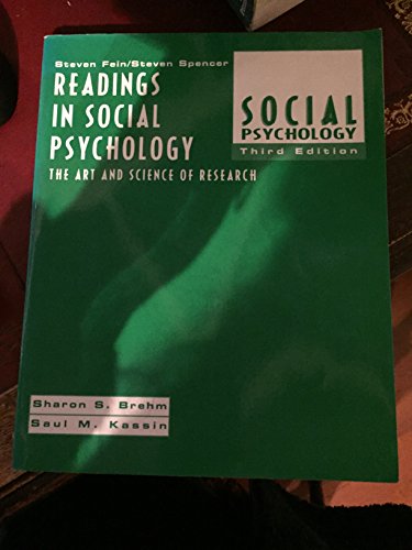 Beispielbild fr Readings in Social Psychology: The Art and Science of Research zum Verkauf von WorldofBooks