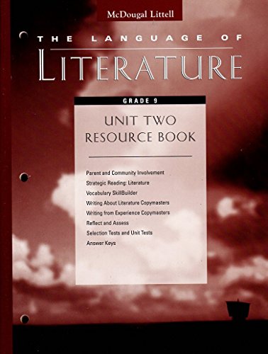 9780395799215: The Language of Literature - Unit Two Resource Book - Grade 9