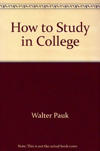 9780395830635: How to Study in College