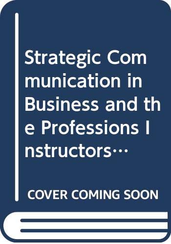 Stock image for Strategic Communication in Business and the Professions Instructors Resource Manual with Test Items Third Edition for sale by SecondSale
