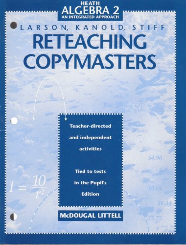 9780395872017: Reteaching Copymasters (Heath Algebra 2 An Integrated Approach)