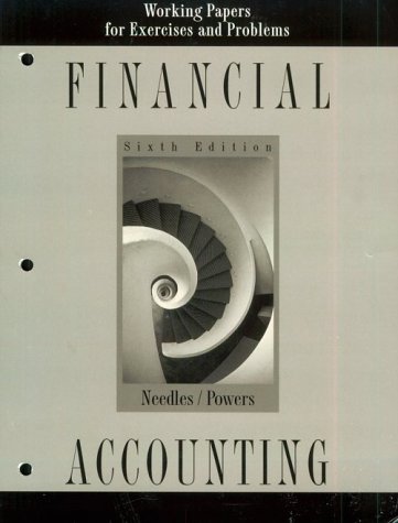 Imagen de archivo de Financial Accounting: Working Papers for Exercises and Problems a la venta por Basement Seller 101