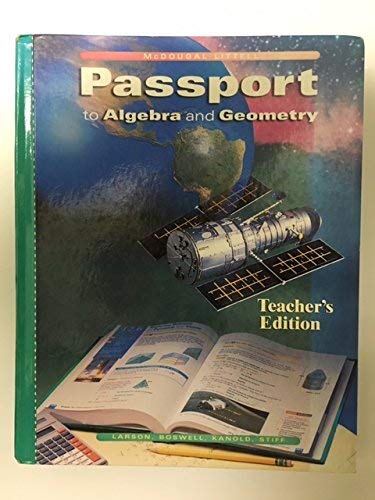 Stock image for Mcdougal Littell Passport To Algebra Geometry Teacher Edition 1999 Isbn 0395879892 for sale by Allied Book Company Inc.