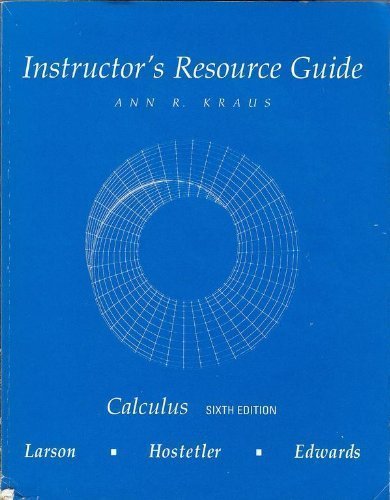9780395887660: Instructor's Resource Guide for Calculus 6/e by Larson (Calculus 6/e)