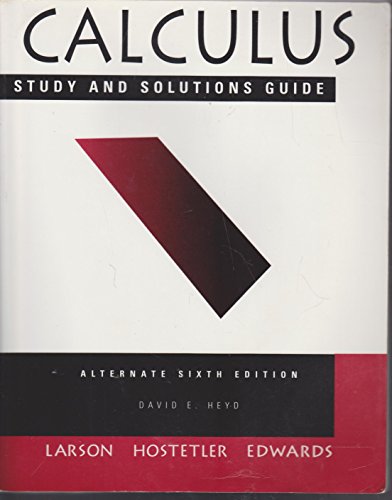 9780395888407: Calculus: Alternate: Study and Solutions Guide