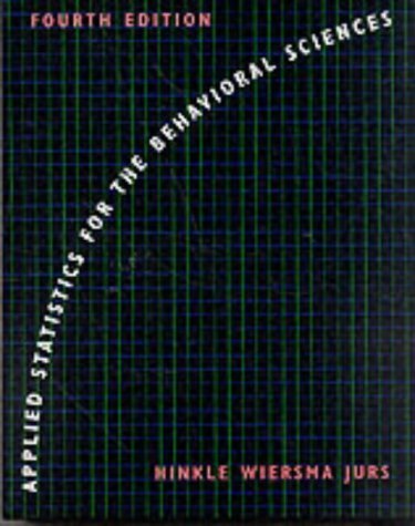 9780395890578: Applied Statistics for the Behavioural Sciences