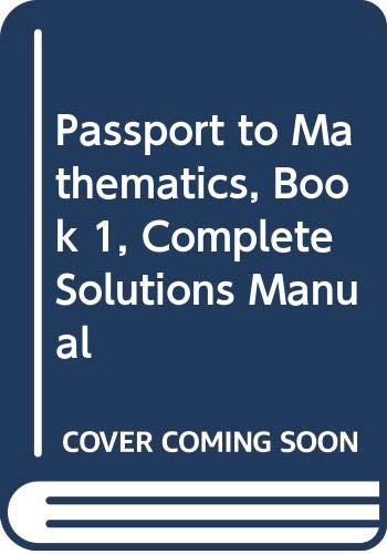 Passport to Mathematics, Book 1, Complete Solutions Manual (9780395896372) by McDougal Littell