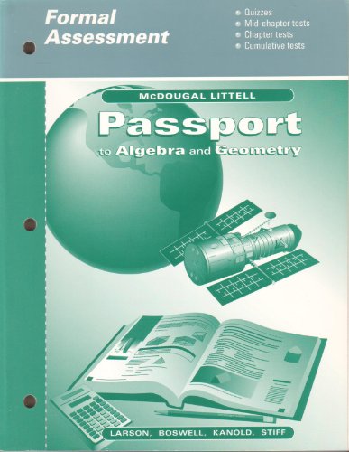 Beispielbild fr Passport to Algebra and Geometry - Formal Assessment zum Verkauf von SecondSale