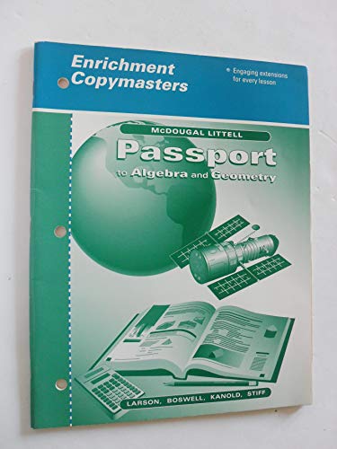 Imagen de archivo de Passport to Algebra and Geometry : Enrichment Copymasters a la venta por Better World Books