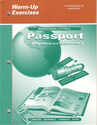 Stock image for Passport to Algebra and Geometry - Warm-up Exercises [Paperback] by LARSON. for sale by Nationwide_Text