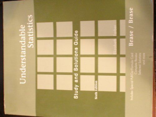 Imagen de archivo de Study and Solutions Guide to Accompany Understandable Statistics a la venta por BookHolders