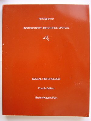 Instructor's Resource Manual Social Psychology (9780395909249) by Steven Fein