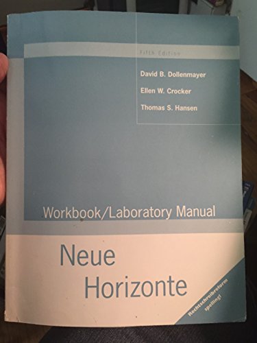 Beispielbild fr Neue Horizonte: Workbook/Laboratory Manual zum Verkauf von HPB-Red