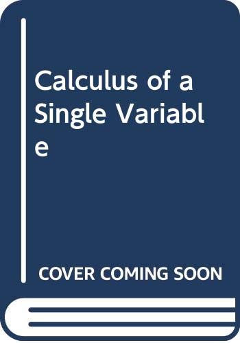 9780395920190: Calculus of a Single Variable
