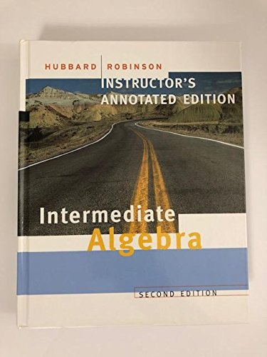Beispielbild fr Intermediate Algebra. Instructor's Annoted Edition. zum Verkauf von HPB-Red