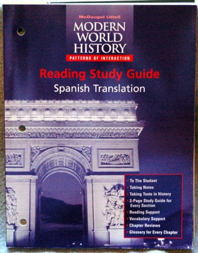 Stock image for Modern World History, Patterns Of Interaction: Reading Study Guide, Grades 9-12: Spanish Translation (1999 Copyright) for sale by ~Bookworksonline~