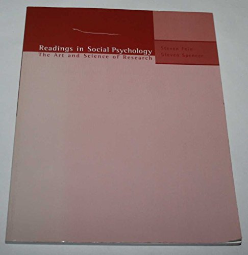 9780395951279: Title: Readings in Social Psychology The Art and Science