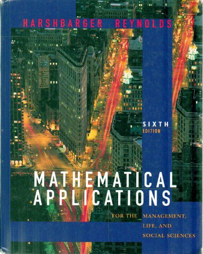 9780395961421: Mathematical Applications for Management: Life and Social Sciences