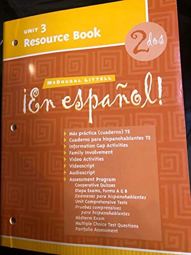 9780395962022: En Espanol! 3 Resource Book for Unit 6