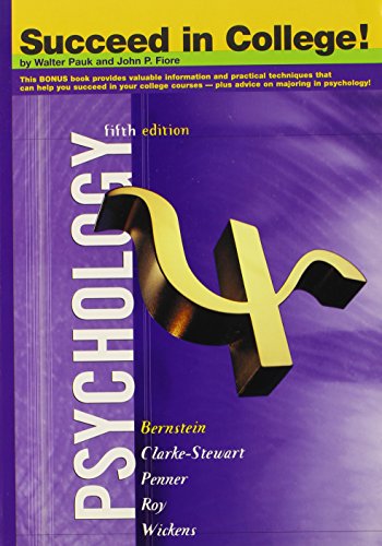Beispielbild fr Psychology : Pauk Chapters with Bernstein zum Verkauf von Better World Books