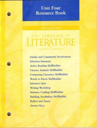 Beispielbild fr Unit Four Resource Book (The Language of Literature American Literature) zum Verkauf von Better World Books
