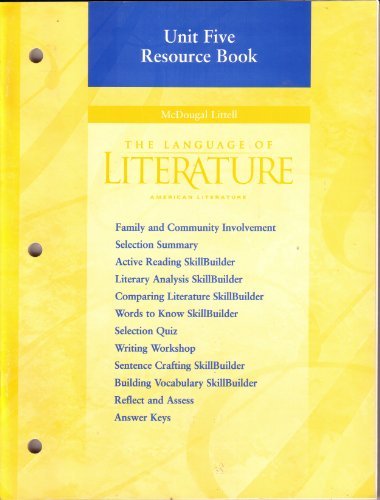 Beispielbild fr The Language of Literature: American Literature: Unit Five Resource Book zum Verkauf von Better World Books