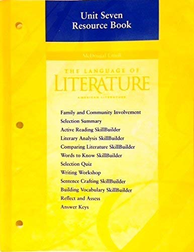 Stock image for The Language of Literature: American Literature: Unit Seven Resource Book for sale by Allied Book Company Inc.