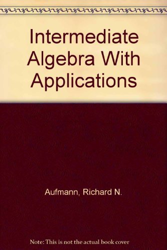 9780395969656: Intermediate Algebra With Applications (Student Solutions Manual)