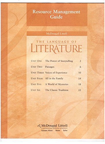 Stock image for The Language of Literature: Grade Nine: Resource Management Guide for sale by Nationwide_Text