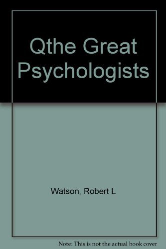 Beispielbild fr Great Psychologists : From Aristotle to Freud zum Verkauf von Better World Books