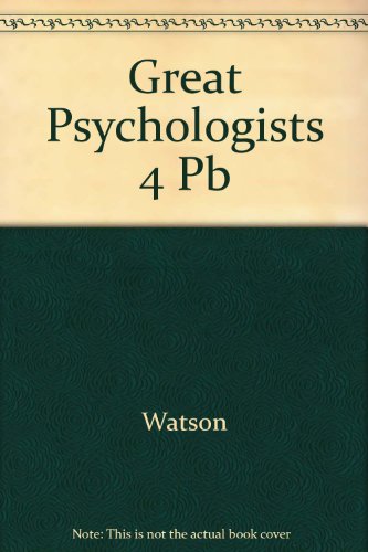 Imagen de archivo de Great Psychologists a la venta por Better World Books