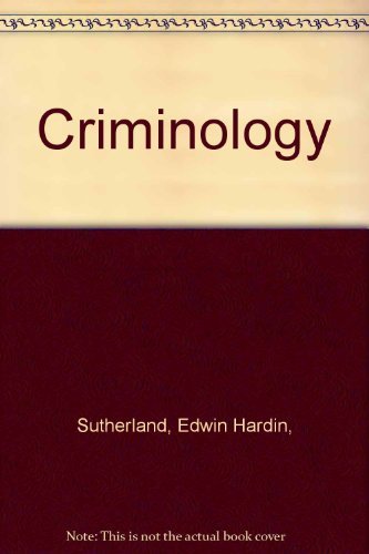 Beispielbild fr Criminology zum Verkauf von Better World Books