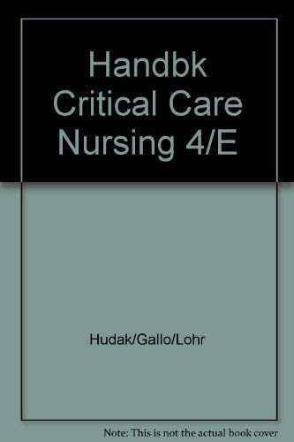 Beispielbild fr Critical Care Nursing : A Holistic Approach zum Verkauf von Better World Books