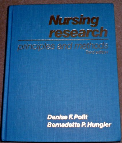 Beispielbild fr Nursing research: Principles and methods zum Verkauf von Wonder Book