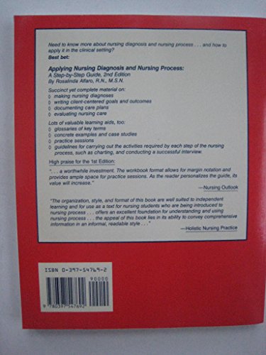 Imagen de archivo de Applying Nursing Diagnosis and Nursing Process: A Step-By-Step Guide a la venta por Wonder Book