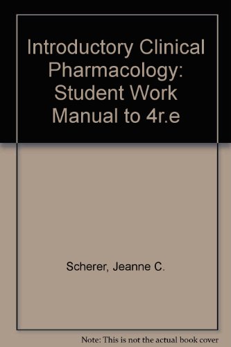 Imagen de archivo de Student Work Manual for Introductory Clinical Pharmacology a la venta por HPB-Red