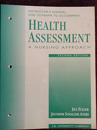Imagen de archivo de Health Assessment: a Nursing Approach: Instructor's Manual a la venta por HPB-Red