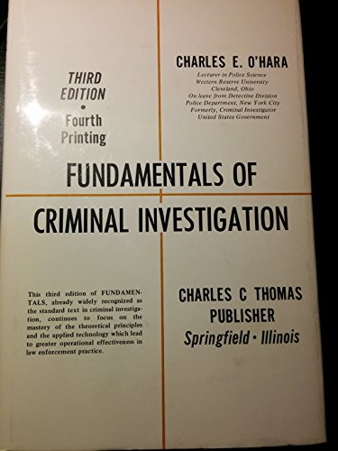 Fundamentals Of Criminal Investigation By Charles E O Hara Abebooks