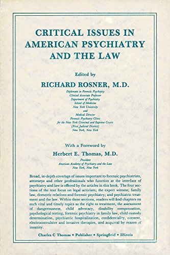 Imagen de archivo de Critical Issues in American Psychiatry and the Law a la venta por ThriftBooks-Dallas