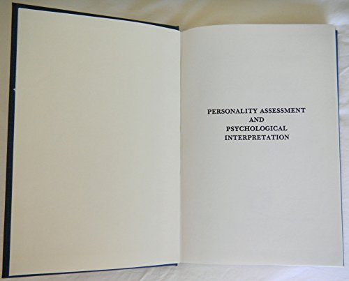 Beispielbild fr Personality Assessment and Psychological Interpretation zum Verkauf von Basement Seller 101